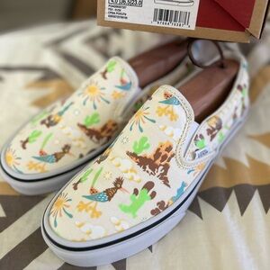 VANS: Brand New in Box. Never Worn. Slip-On Style. Size 5 Men, Size 6.5 Women.
